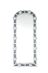 Noralie Mirrored & Faux Diamonds Accent Floor Mirror Model 97984 By ACME Furniture